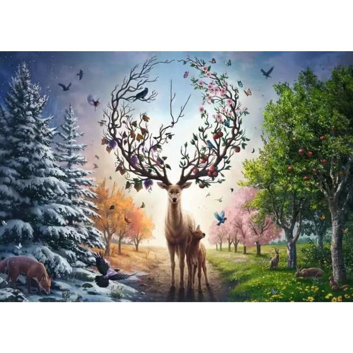 Ravensburger Puzzle - Der magische Hirsch und die vier Jahreszeiten, 1000 Teile