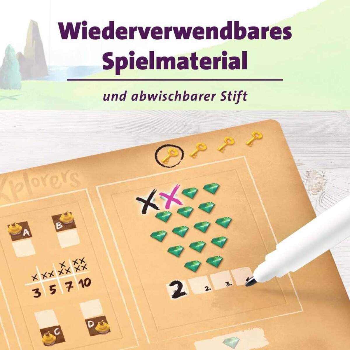 Ravensburger Explorers - Abwechslungsreiches Flip & Write Spiel