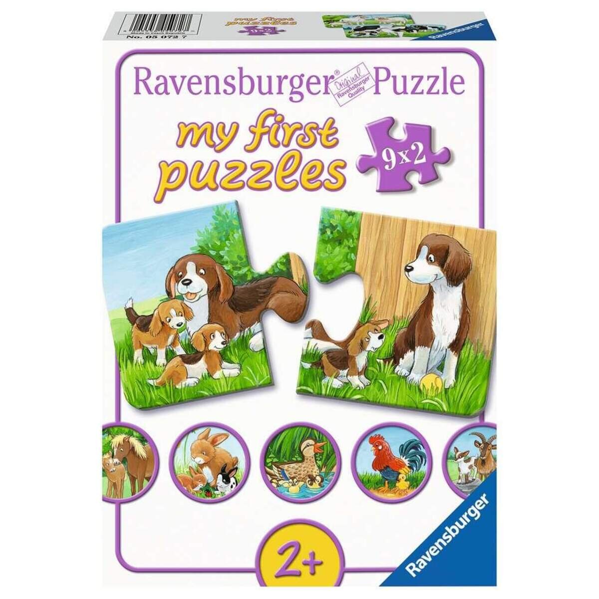Ravensburger Kinderpuzzle Tierfamilien auf dem Bauernhof, 9x2 Teile