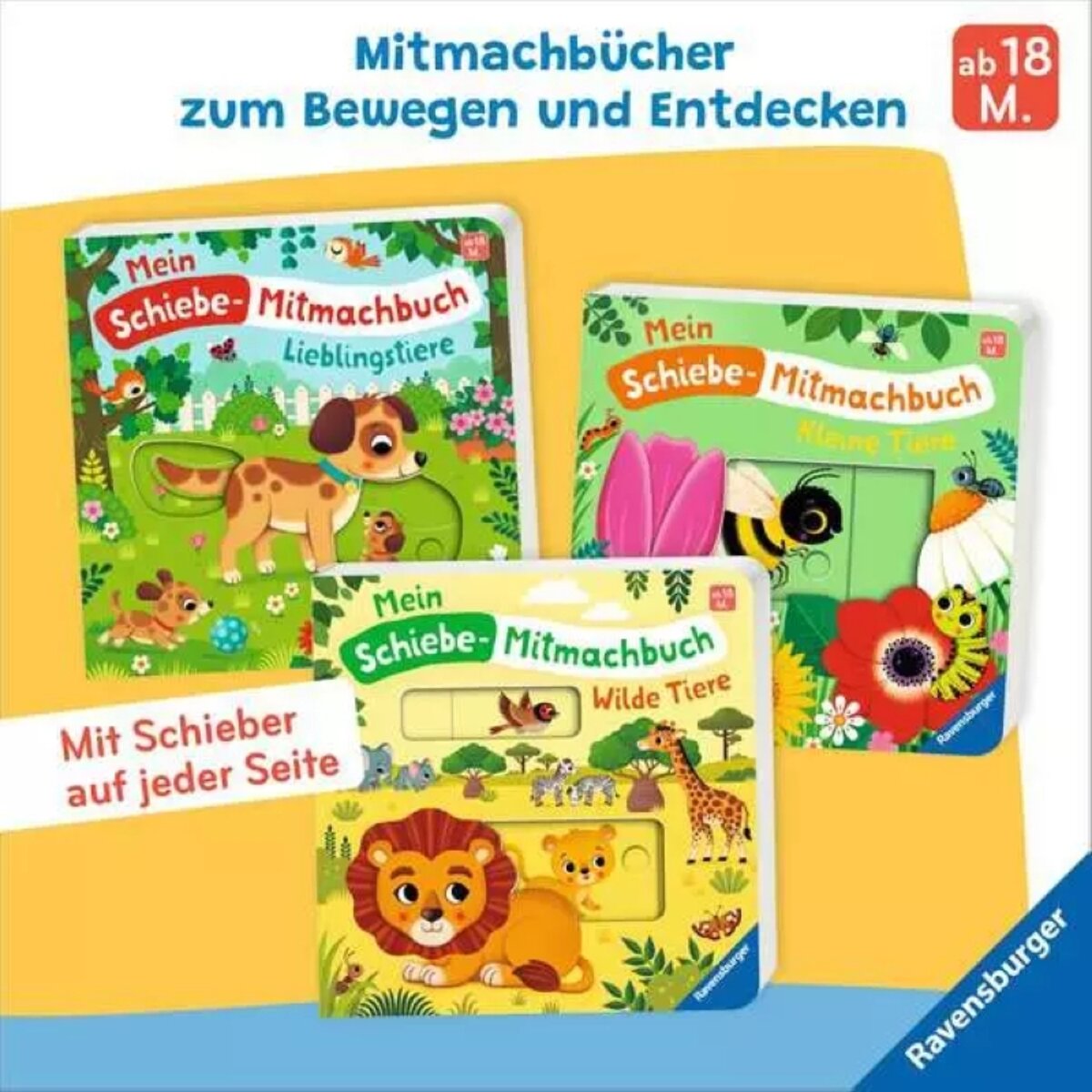 Ravensburger Kinderbuch Mein Schiebe-Mitmachbuch Wilde Tiere