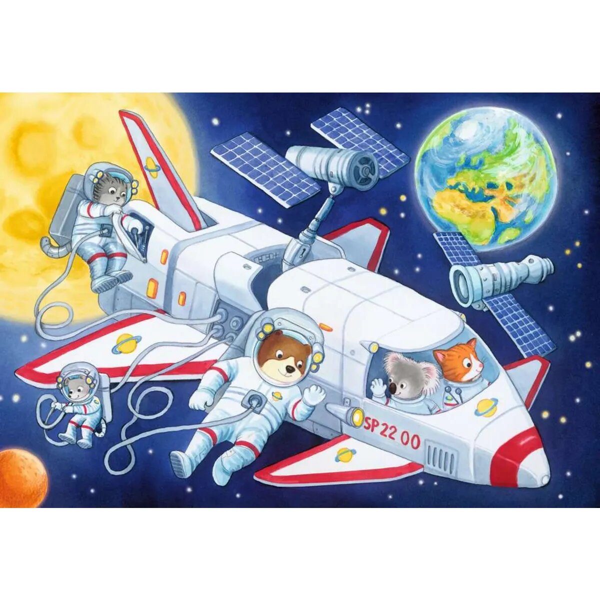 Ravensburger Puzzle - Reise durch den Weltraum, 2 x 24 Teile
