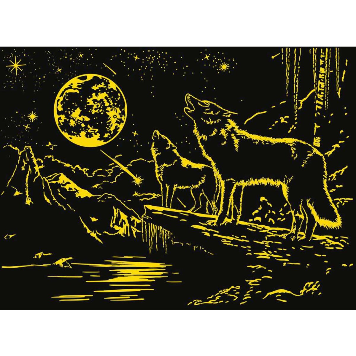 Ravensburger Puzzle - Glow in the Dark: Wolf im Nordlicht, 500 Teile