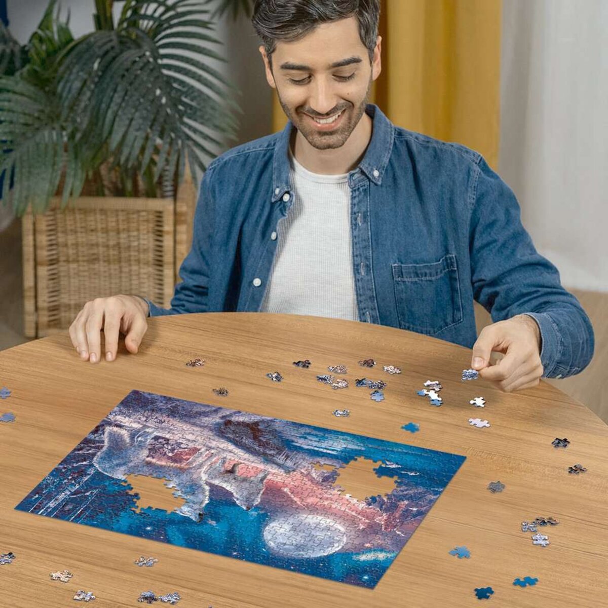 Ravensburger Puzzle - Glow in the Dark: Wolf im Nordlicht, 500 Teile