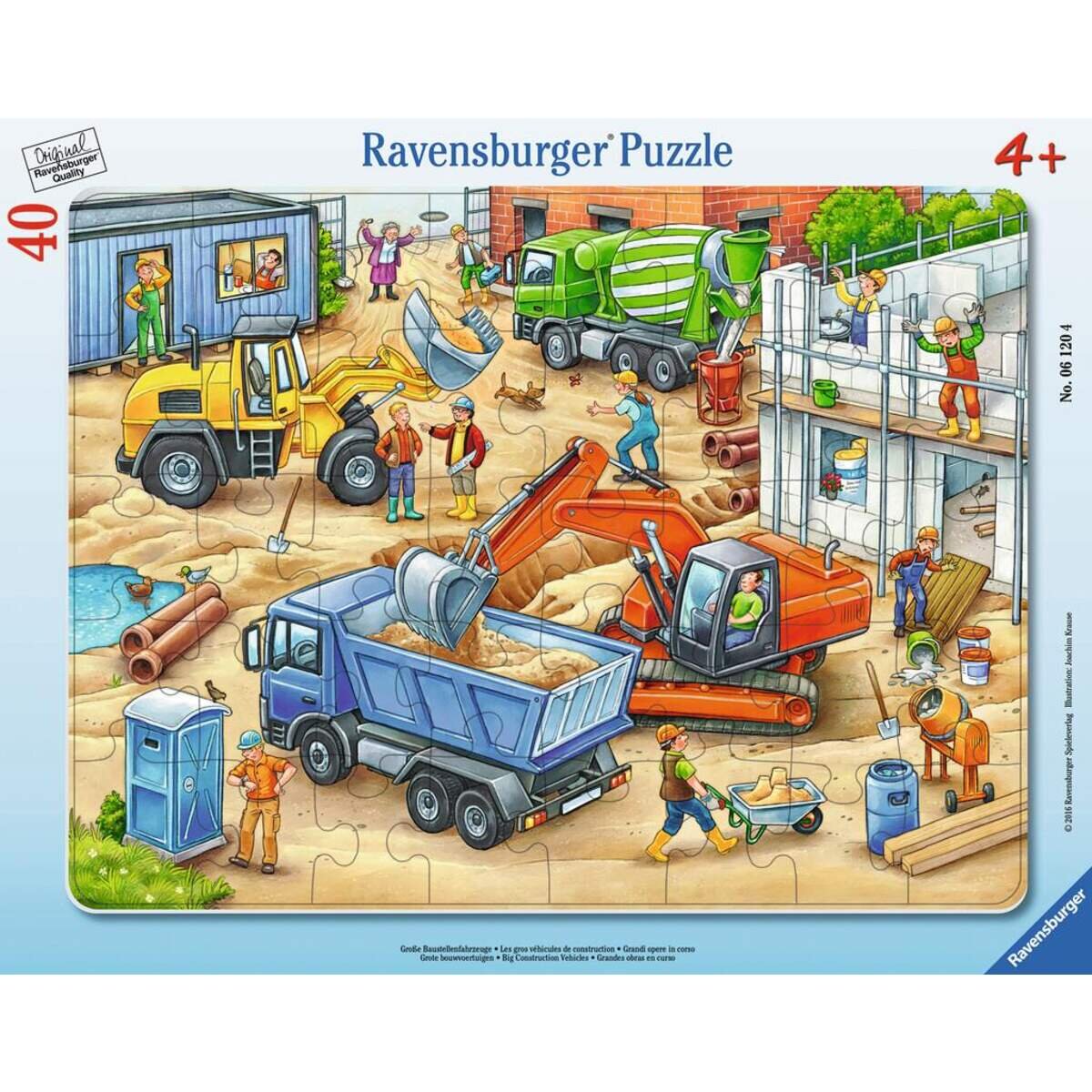 Ravensburger Puzzle - Große Baustellenfahrzeuge, 40 Teile