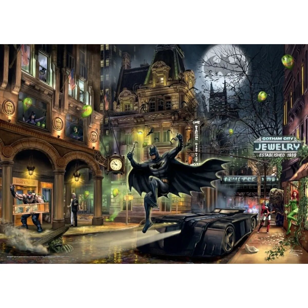 Schmidt Spiele Puzzle - Thomas Kinkade Studios: Batman, Gotham City, 1000 Teile