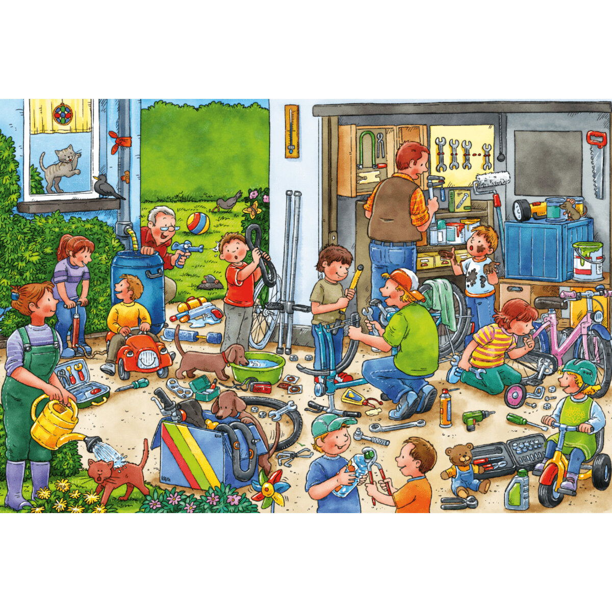 Schmidt Spiele KinderPuzzle - Wo ist die kleine Bohrmaschine? 3x24 Teile KinderPuzzle -