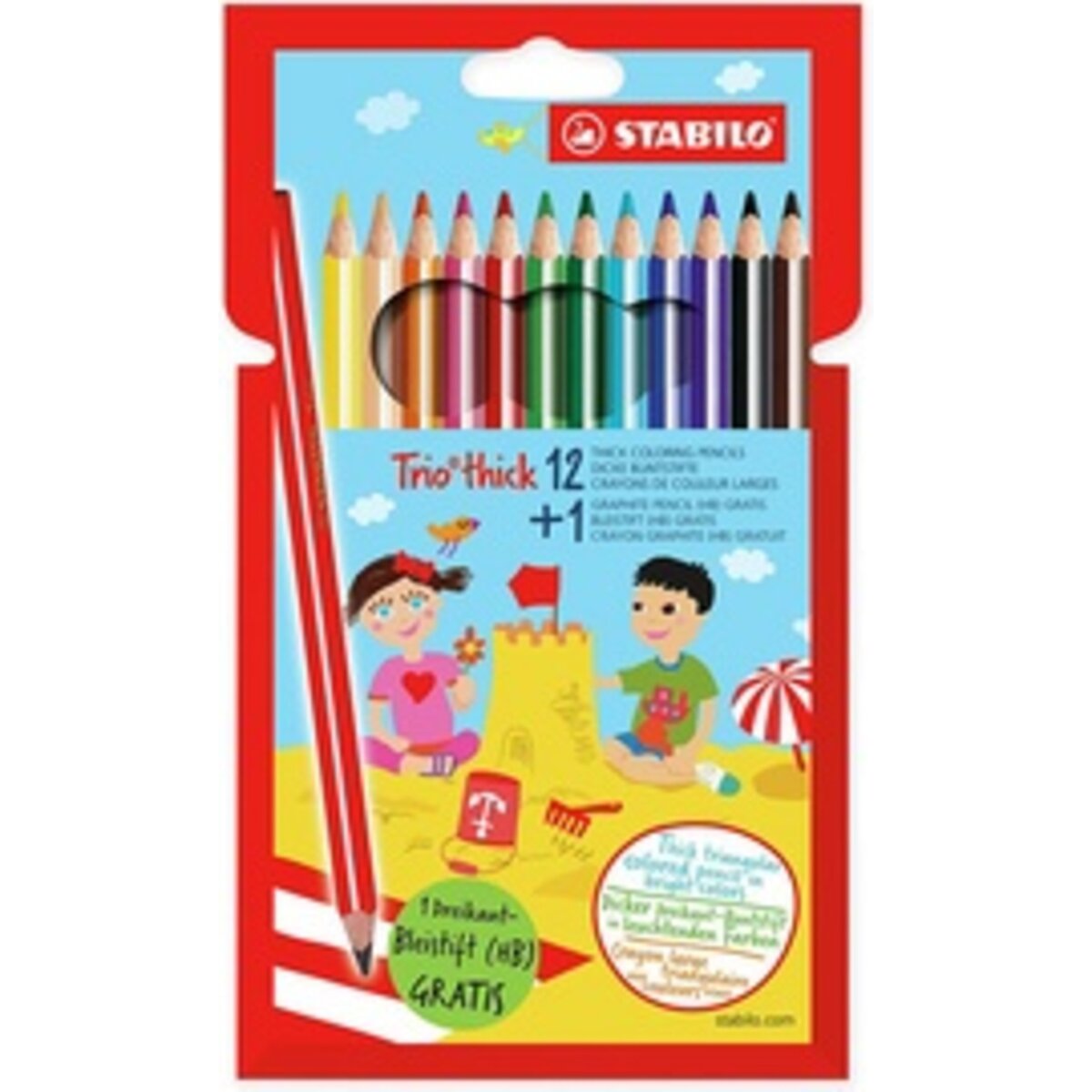 STABILO Buntstifte Trio dick 12 Sück + 1 Dreikant-Bleistift gratis