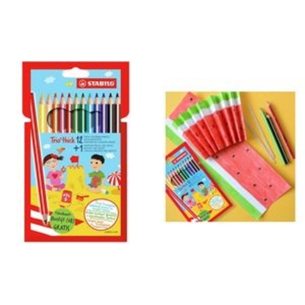 STABILO Buntstifte Trio dick 12 Sück + 1 Dreikant-Bleistift gratis
