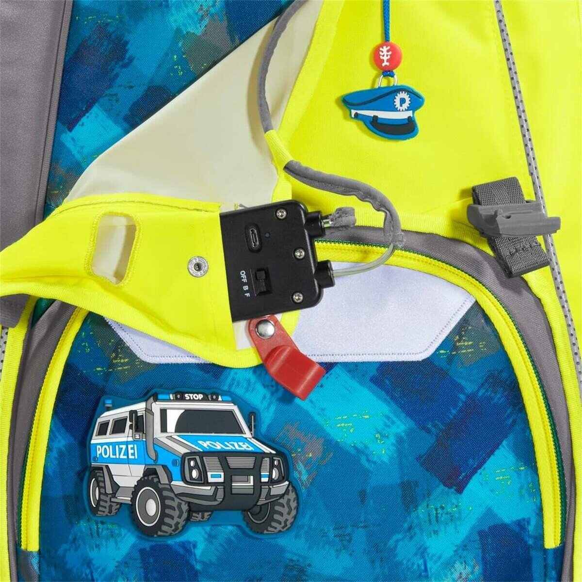 Step by Step LED Neon Pull-Over, Reflektorüberzug mit LED-Leuchteffekt für GIANT Schulranzen, Gelb