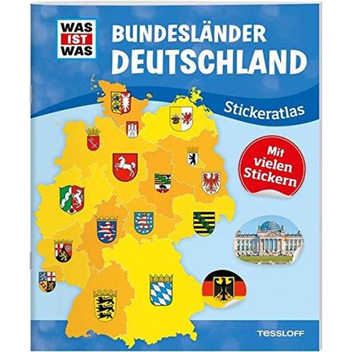 Tessloff WAS IST WAS Stickeratlas Bundesländer Deutschland, über 100 Sticker