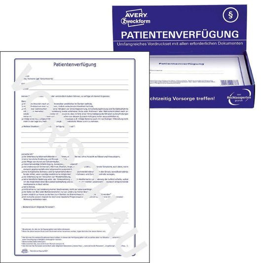 Avery Zweckform 2837 Patientenverfügung, umfangreiches Vordruckset, 220x163mm