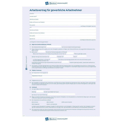 Avery Zweckform 2877 Arbeitsvertrag, für gewerbliche Arbeitnehmer, A4, 3-seitig, selbstdurchschreibend