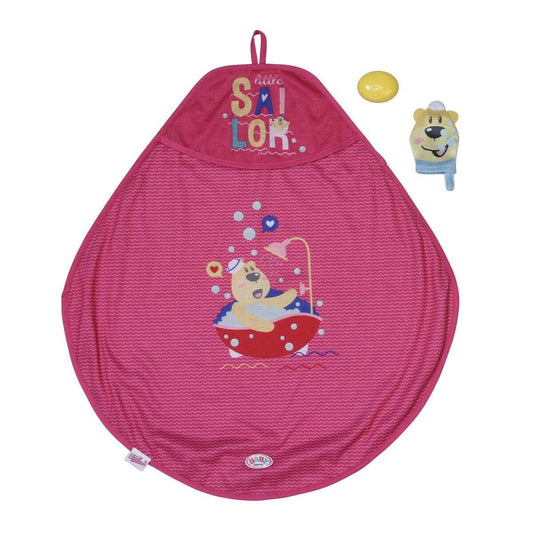 BABY born® Bath Kapuzenhandtuch & Schwamm