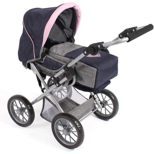 Bayer Chic 2000 Kombi-Puppenwagen "LENI" Melange grau-navy