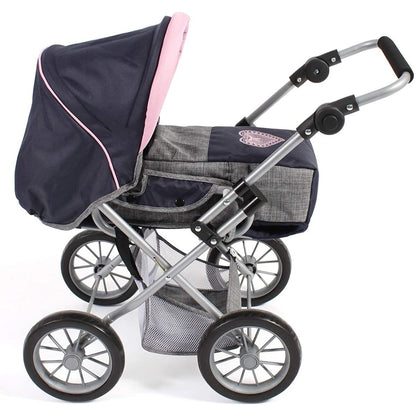 Bayer Chic 2000 Kombi-Puppenwagen "LENI" Melange grau-navy