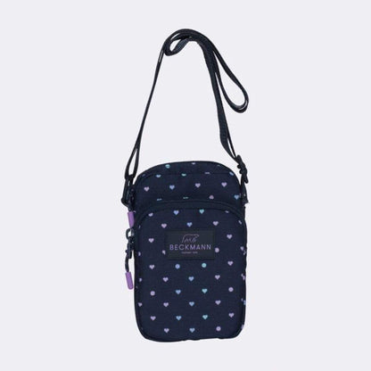 Beckmann Crossbody bag, Blue Hearts