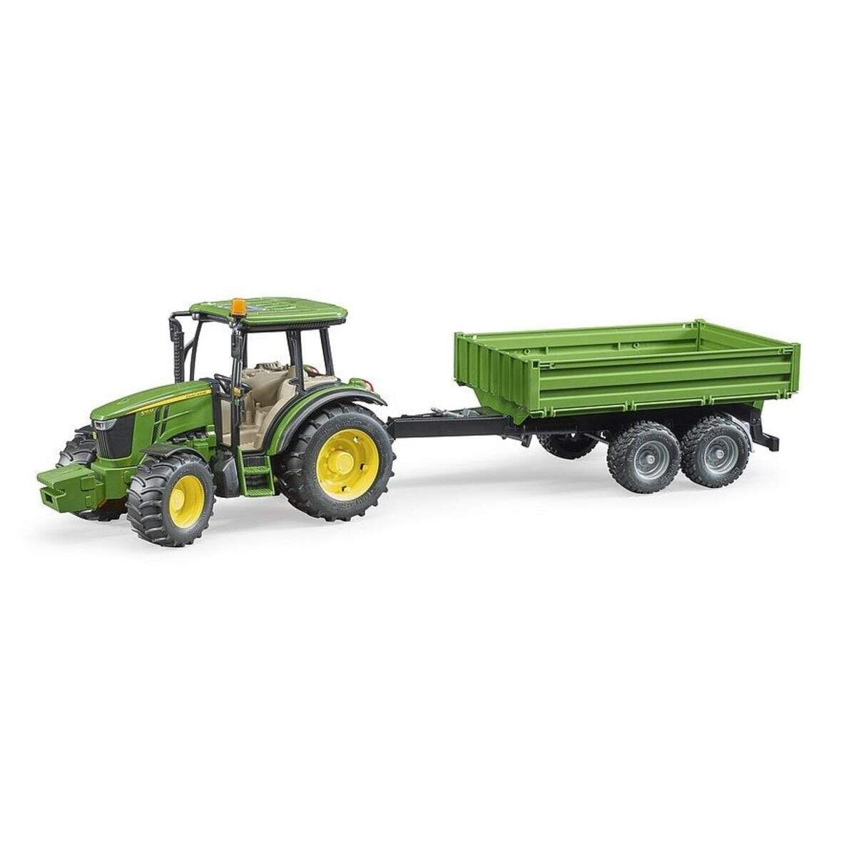 BRUDER® 2108 John Deere 5115M + mit Bordwandanhänger