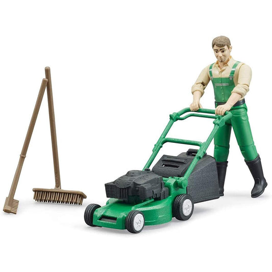 BRUDER® 62103 bworld Gärtner mit Rasenmäher
