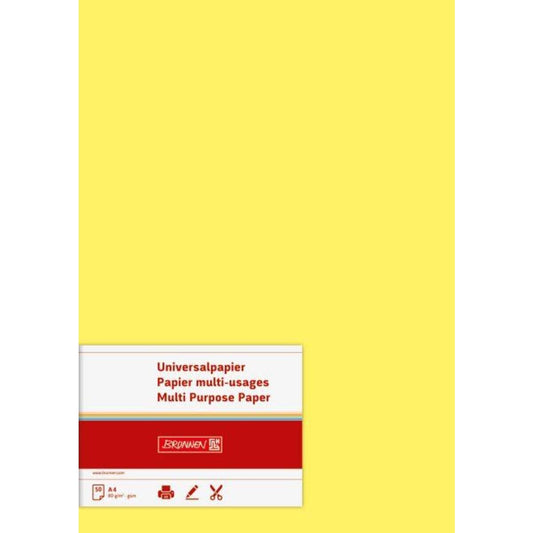 BRUNNEN Briefbögen Universalpapier A4, 80g/m², 50 Blatt, gelb