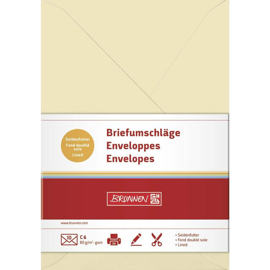 BRUNNEN Briefumschläge, chamois, 80g/m², C6, 10 Hüllen