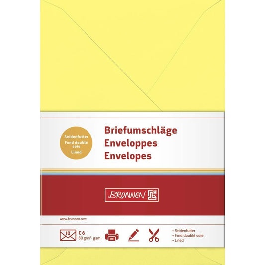 BRUNNEN Briefumschläge, gelb, 80g/m², C6, 10 Hüllen