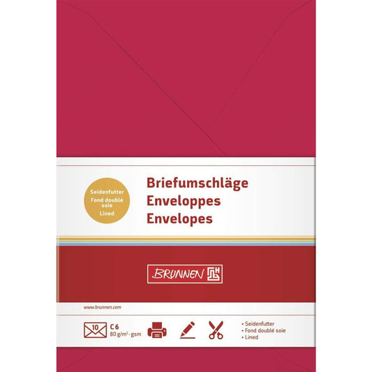 BRUNNEN Briefumschläge, mittelrot, 80g/m², C6, 10 Hüllen
