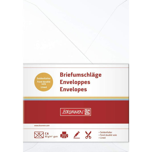 BRUNNEN Briefumschläge, perlweiß, 80g/m², C6, 10 Hüllen