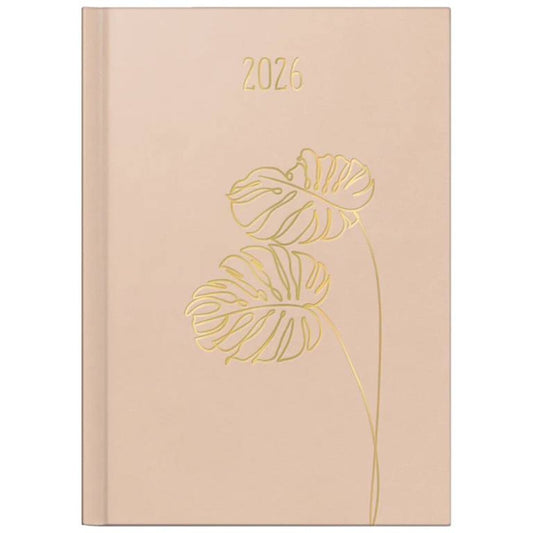 BRUNNEN Buchkalender Premium Young Line Jahr 2026 Monstera A5 Kunstleder