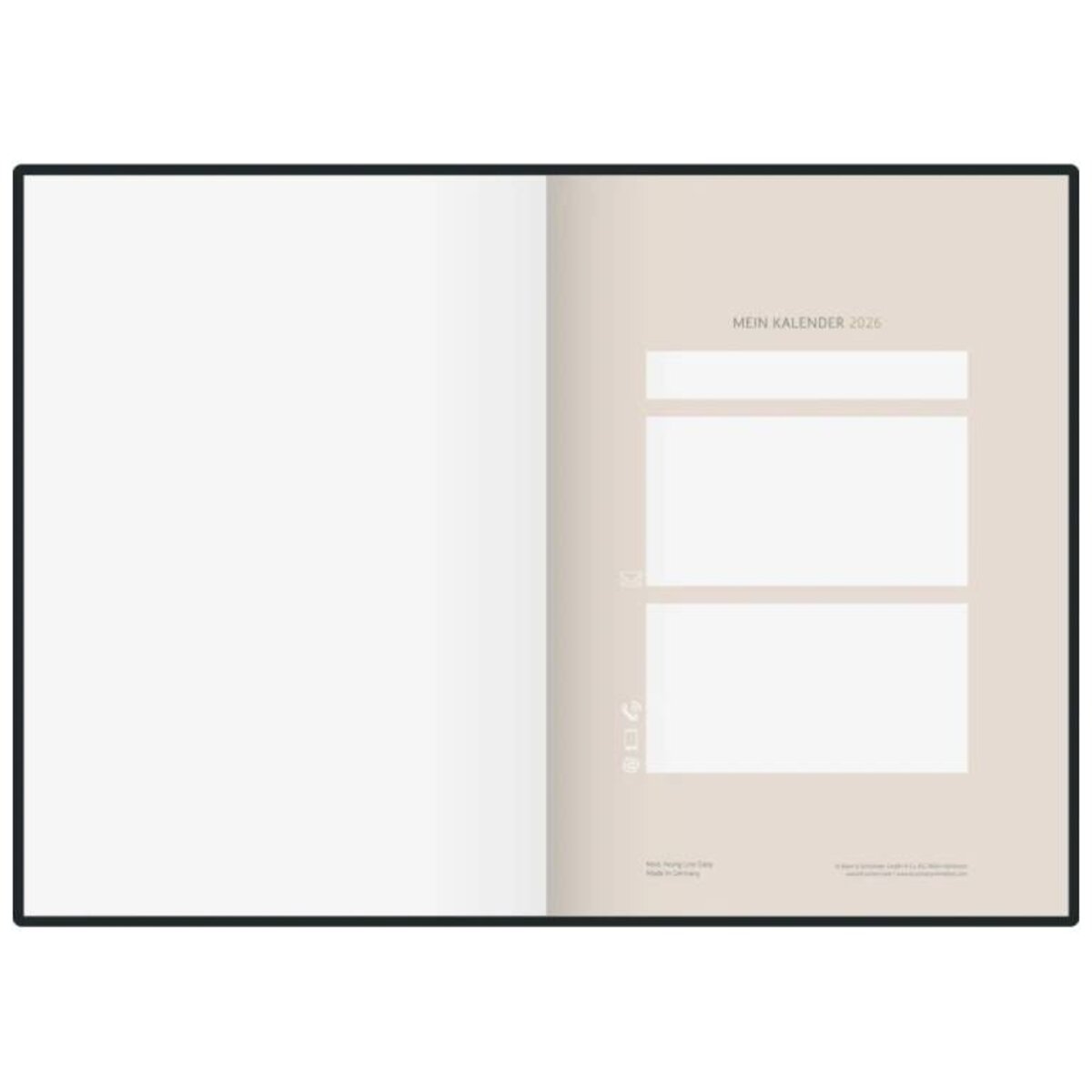 BRUNNEN Buchkalender Premium Young Line Jahr 2026 Monstera A5 Kunstleder