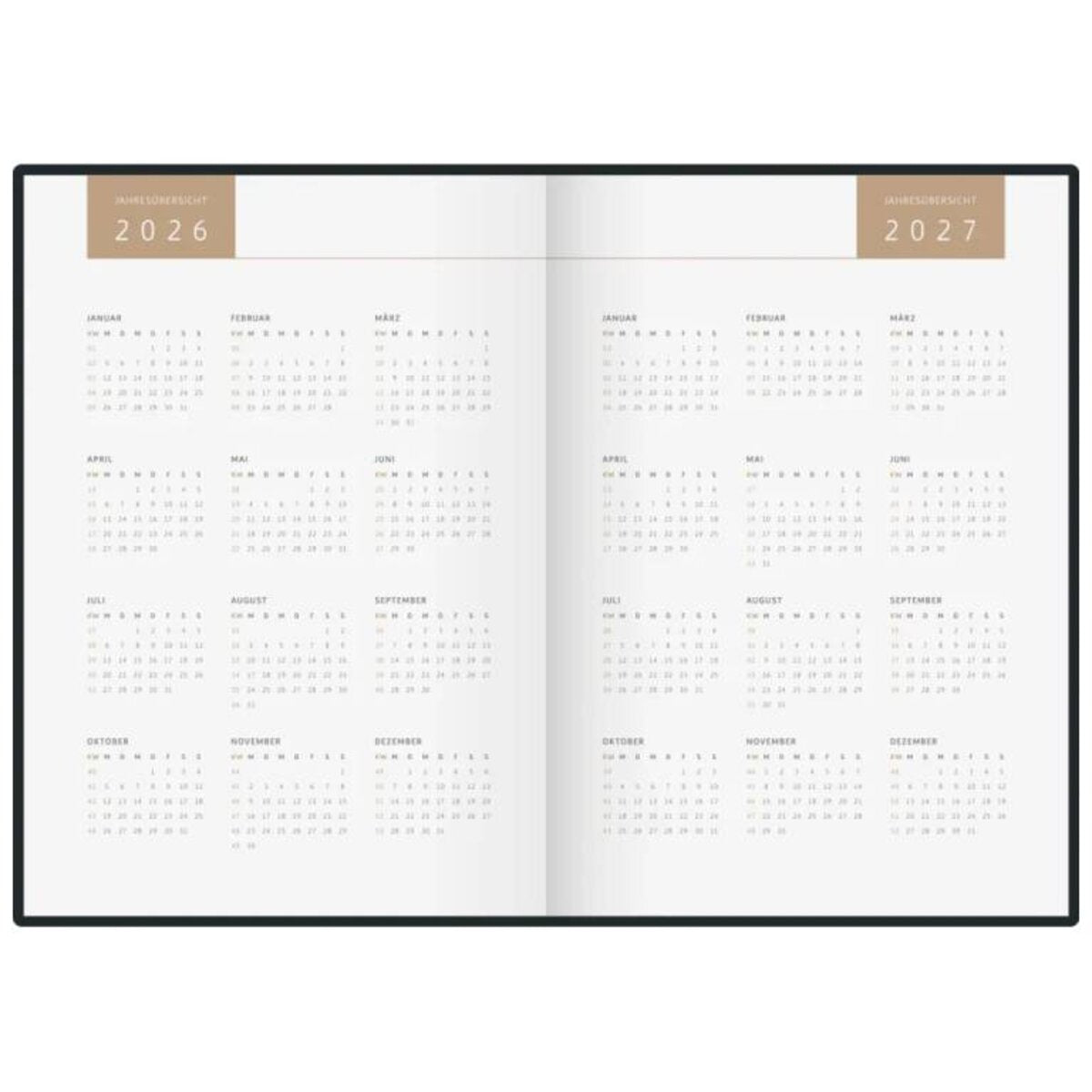 BRUNNEN Buchkalender Premium Young Line Jahr 2026 Monstera A5 Kunstleder