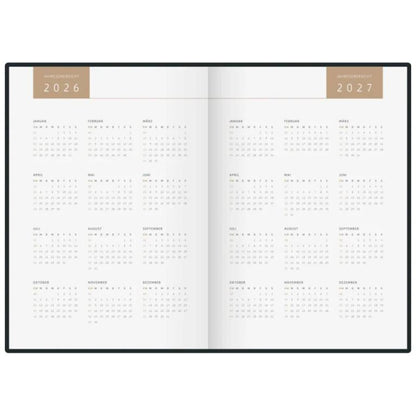BRUNNEN Buchkalender Premium Young Line Jahr 2026 Monstera A5 Kunstleder