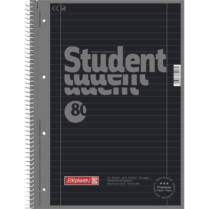 BRUNNEN Collegeblock Colour Code, onyx, 90g/m², A4, 80 Blatt