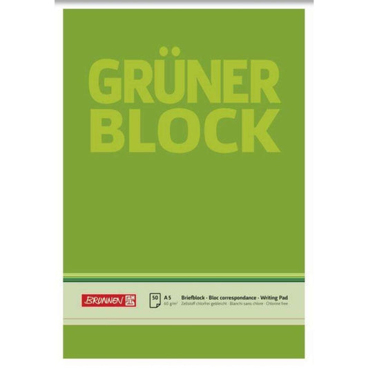 BRUNNEN Der grüne Block A5, blanko, 50 Blatt