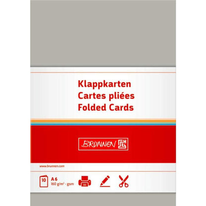 BRUNNEN Doppelkarte A6 160g grau 10Karten