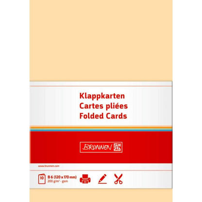 BRUNNEN Doppelkarte B6 200g chamois 10Karten