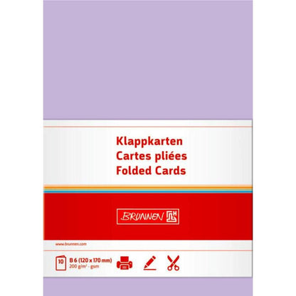 BRUNNEN Doppelkarte B6 200g flieder 10Karte