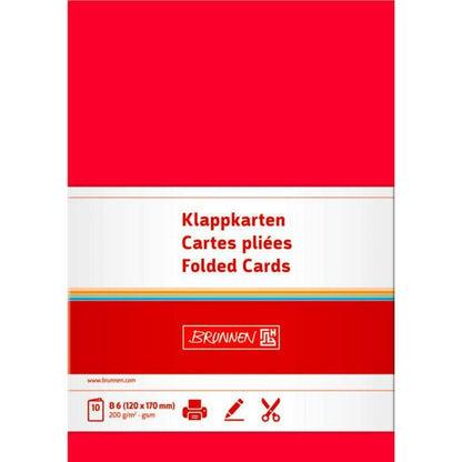 BRUNNEN Doppelkarte B6 200g mittelrot 10Karten