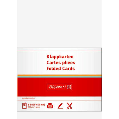 BRUNNEN Doppelkarte B6 200g weiß 10 Karten