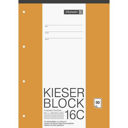 BRUNNEN Kieser-Block A4, 50 Blatt, gelocht, Lineatur 23