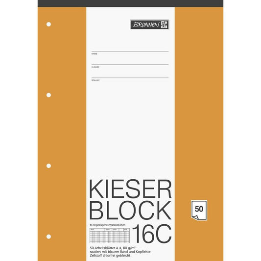 BRUNNEN Kieser-Block A4, 50 Blatt, gelocht, Lineatur 23