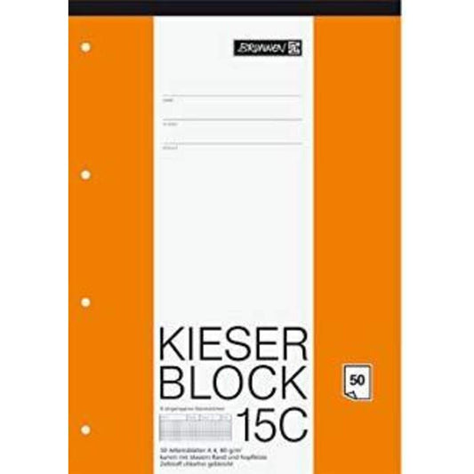 BRUNNEN Kieserblock A4, 50 Blatt, gelocht, Lineatur 15C
