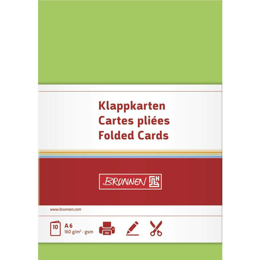 BRUNNEN Klappkarte, hellgrün, 160g/m², A6, 10 Karten