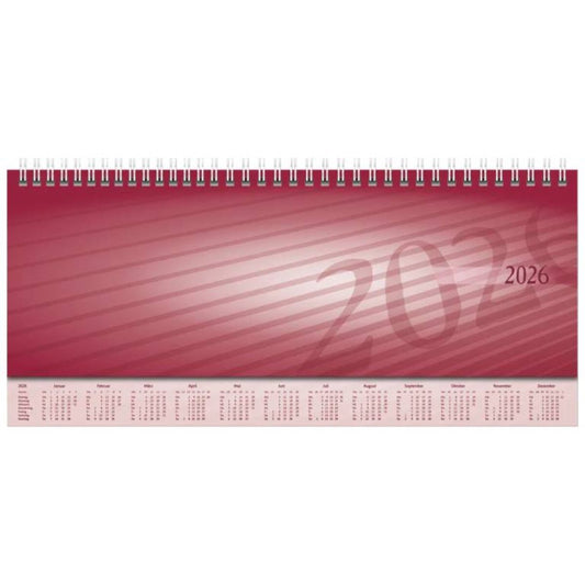 BRUNNEN Querterminbuch Jahr 2026 297 × 105 mm Karton bordeau x Mod. Sequenz