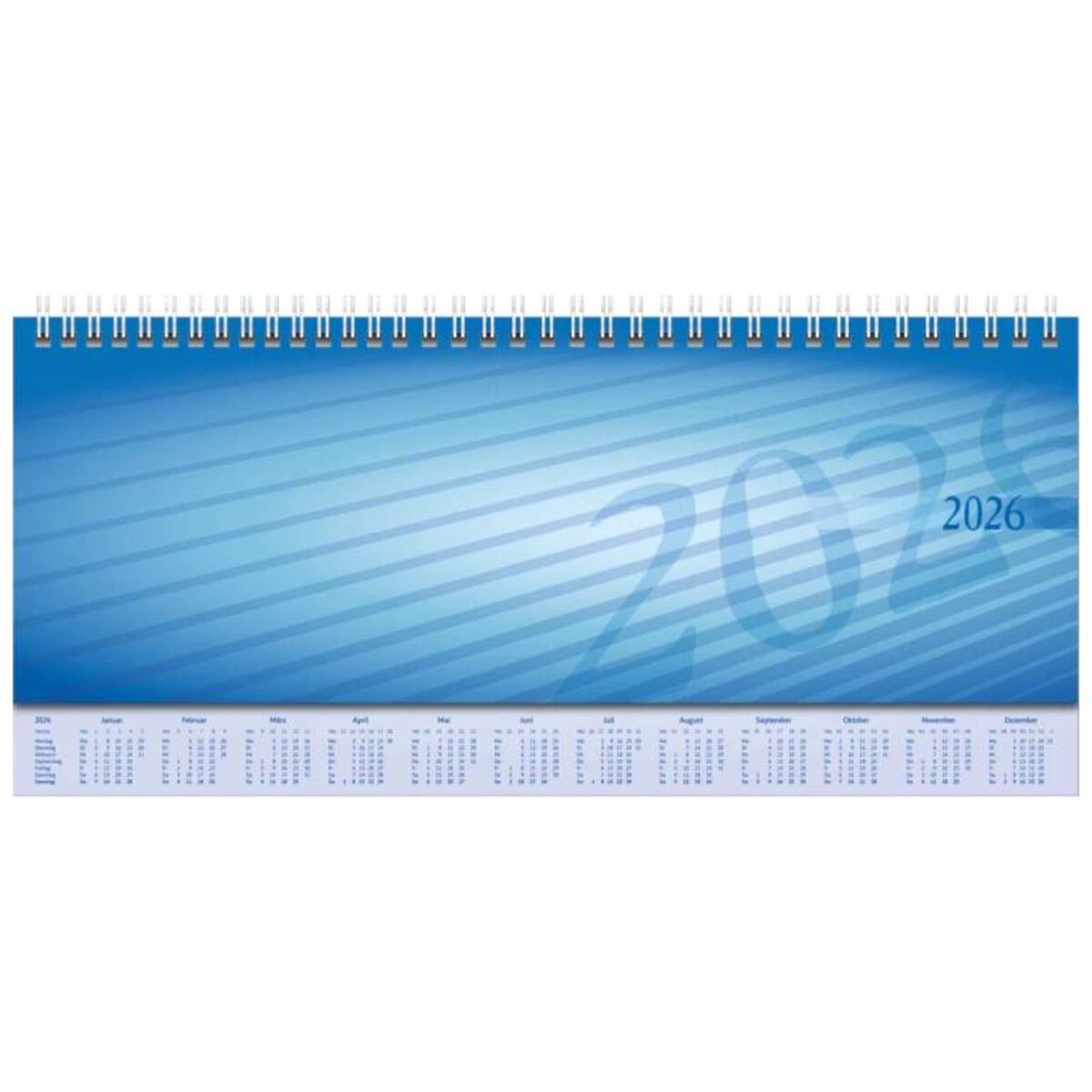 BRUNNEN Querterminbuch Jahr 2026 297 × 105 mm Karton blau Mod. Sequenz