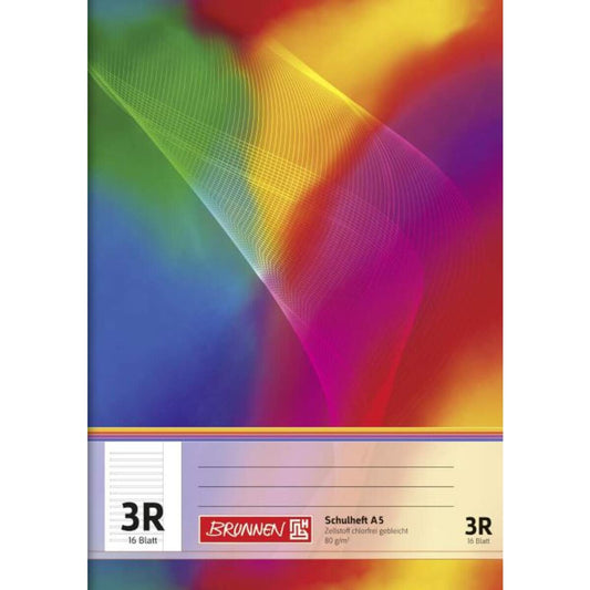 BRUNNEN Schulheft A5, liniert, Lineatur 3R, 16 Blatt