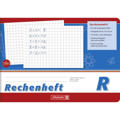 BRUNNEN Schulheft A5 quer, kariert, Lineatur R, 16 Blatt