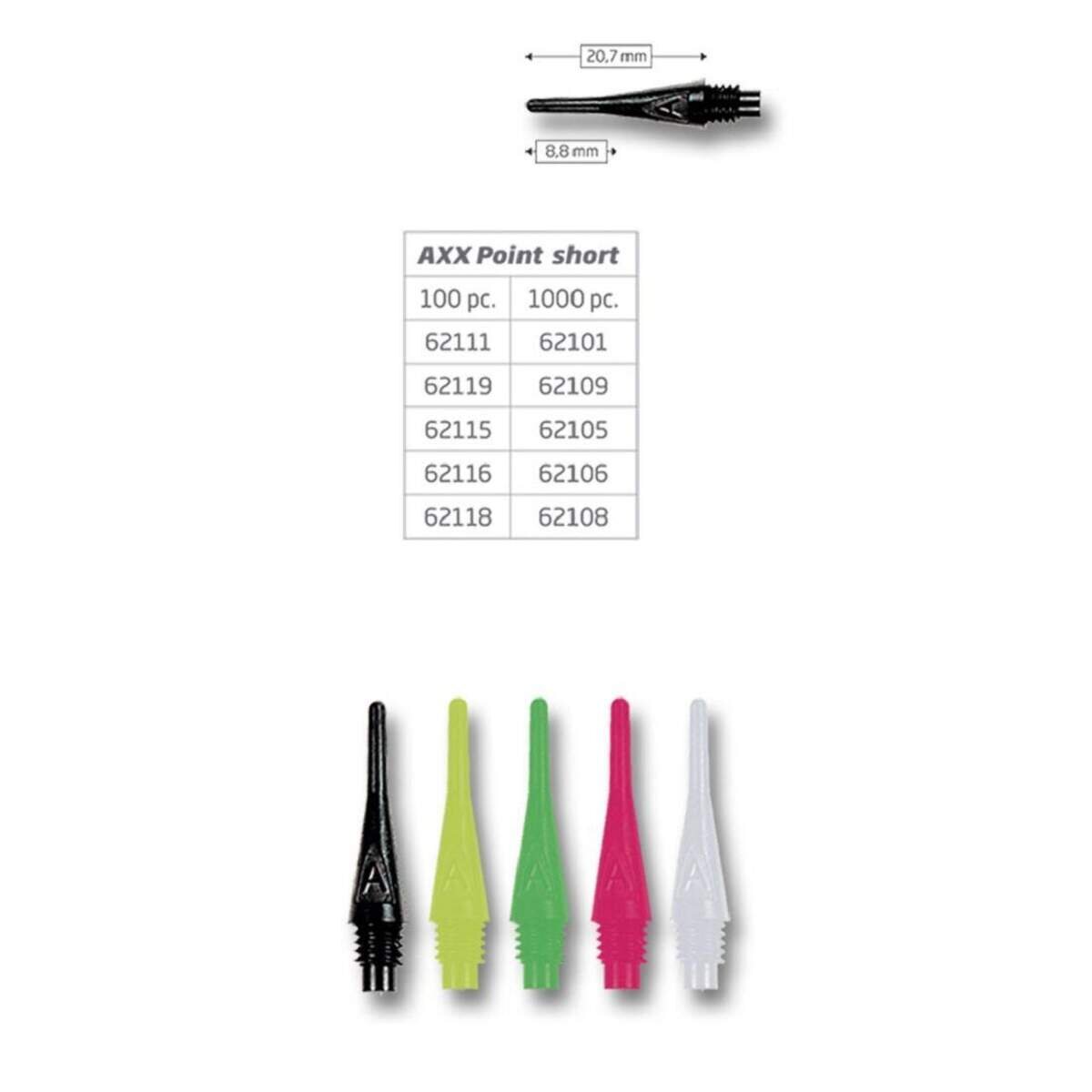 BULL'S Darts AXX Soft Tips Short 6mm(2BA) schwarz