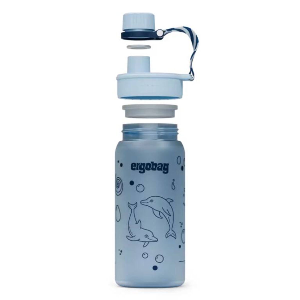 ergobag Trinkflasche Delfin blau 0,55 Liter Kunststoff 7.2 x 20.5 x 7.2 cm