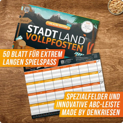 Denkriesen Stadt Land Vollpfosten - Urlaubs Edition "Meer im Kopf"