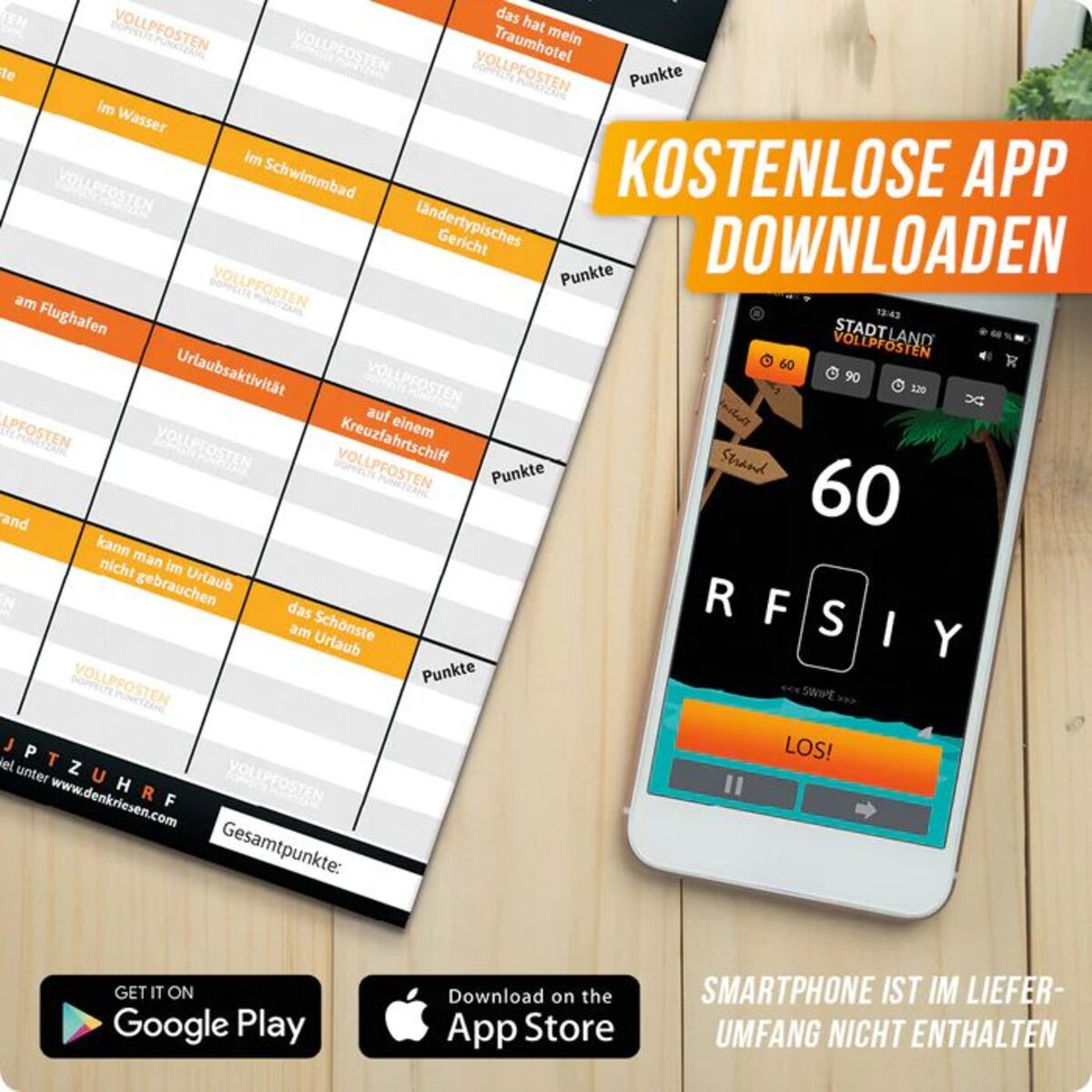 Denkriesen Stadt Land Vollpfosten - Urlaubs Edition "Meer im Kopf"